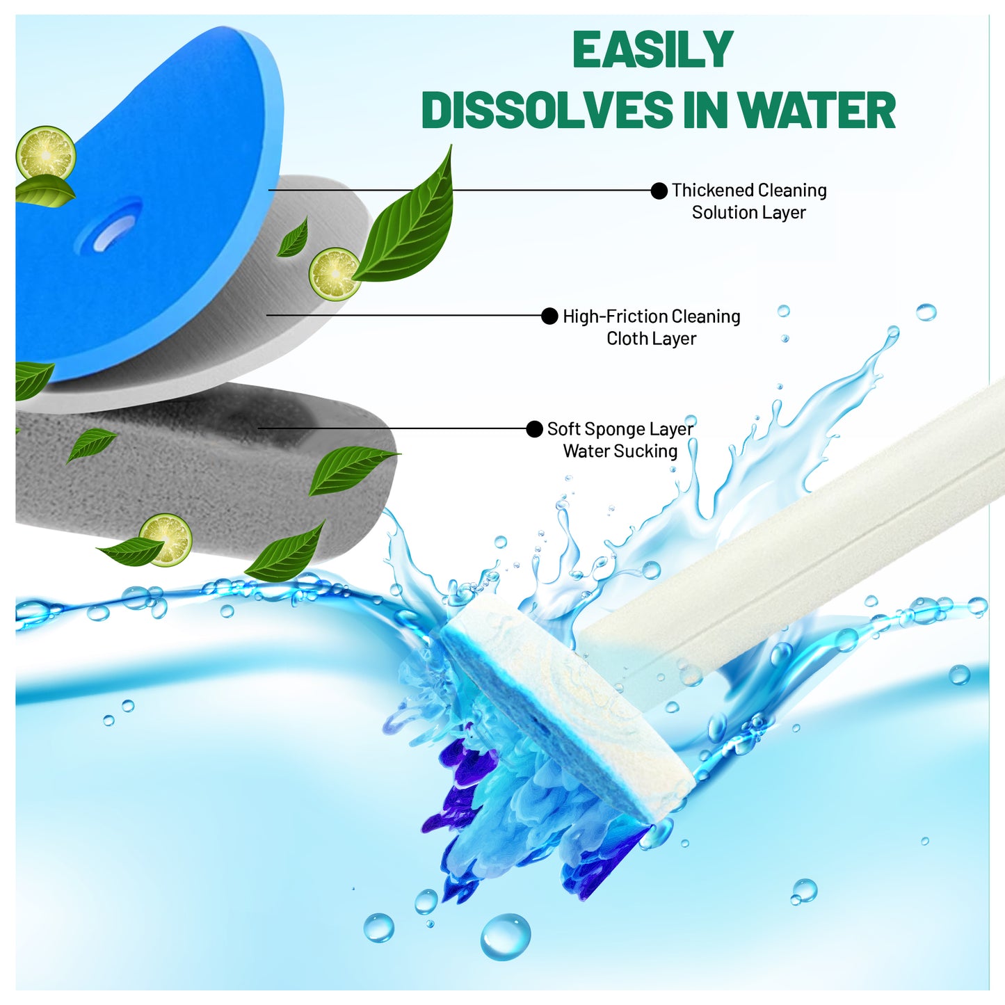 CiLoN Disposable Toilet Brush & Holder Set – Wall-Mounted Toilet Bowl Cleaner Wand with 30 Refill Pads, Hygienic Bathroom Cleaning System with Fresh Bleach Sanitizer, Space-Saving Storage Caddy