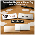 Reusable Magnetic Name Tags for Employees & Events - 10 Pack, Gold 1.5" x 3"