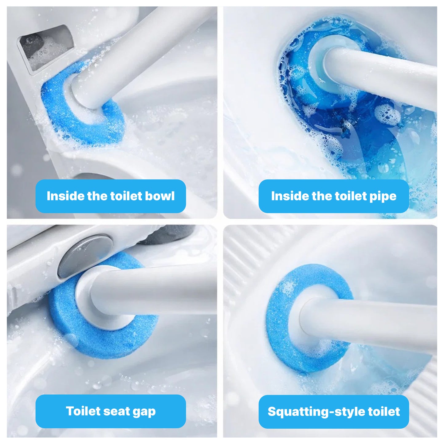 CiLoN 2.5-Inch Disposable Toilet Brush Refills, 5-Layer Foam Sponge Replacement For Disposable Toilet Wand Refills with Spherical Snap. 24pcs of Scrub Heads (Value Pack-Enough 6 Month)
