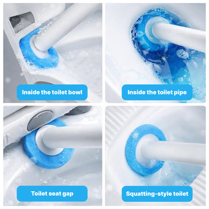 CiLoN 2.5-Inch Disposable Toilet Brush Refills, 5-Layer Foam Sponge Replacement For Disposable Toilet Wand Refills with Spherical Snap. 24pcs of Scrub Heads (Value Pack-Enough 6 Month)