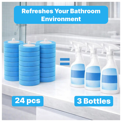 CiLoN 2.5-Inch Disposable Toilet Brush Refills, 5-Layer Foam Sponge Replacement For Disposable Toilet Wand Refills with Spherical Snap. 24pcs of Scrub Heads (Value Pack-Enough 6 Month)