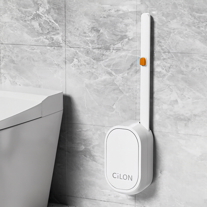 CiLoN Wall-Mounted Disposable Toilet Brush Set – Toilet Bowl Cleaning Wand & Holder with 30 Bleach Scrubbing Refill Pads for Home, RV, Airbnb & Commercial Bathrooms