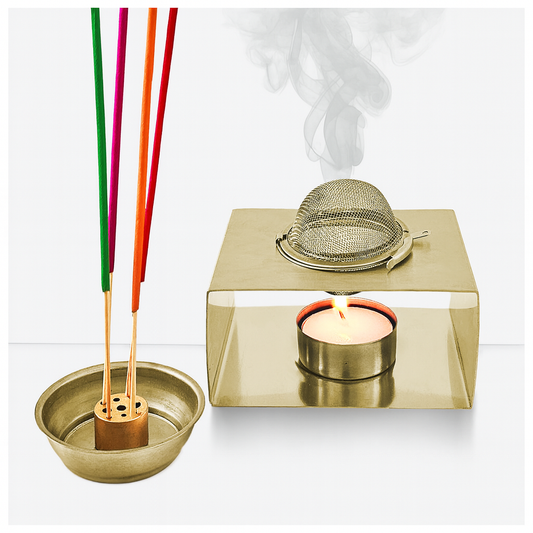CiLoN 4in1 Incense Holder, Frankincense Burner, Wax Melter, Essential Oil Aromatherapy Diffuser, Resin Heated, Espand Burner with Tea Candle Warmer. Spiritual Gift for Yoga & Meditation Lovers (Black)