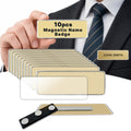Reusable Magnetic Name Tags for Employees & Events - 10 Pack, Gold 1" x 3"