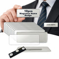 Reusable Magnetic Name Tags for Employees & Events - 10 Pack, Silver 1" x 3"