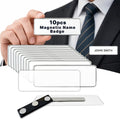 Reusable Magnetic Name Tags for Employees & Events - 10 Pack,  White 1" x 3"