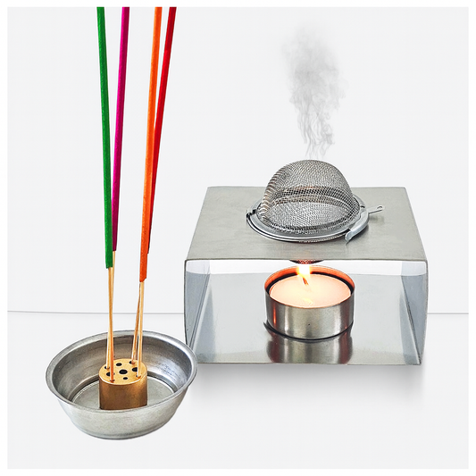CiLoN 4in1 Incense Holder, Frankincense Burner, Wax Melter, Essential Oil Aromatherapy Diffuser, Resin Heated, Espand Burner with Tea Candle Warmer. Spiritual Gift for Yoga & Meditation Lovers (Black)